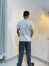 滄獅男士短袖T恤夏季潮牌體恤修身薄款衣服潮流男裝學(xué)生上衣 白色 M 曬單實(shí)拍圖