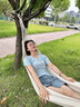 思凱樂(lè )戶(hù)外吊床防側翻雙人帶桿公園野營(yíng)秋千專(zhuān)業(yè)戶(hù)外露營(yíng)便攜吊床 藍色-帶桿【承重500斤】 JM 曬單實(shí)拍圖