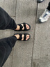 MIO七夕禮物米奧女鞋綿柔扭結(jié)舒適一字拖增高時尚休閑沙灘涼拖女 黑色 35 曬單實拍圖