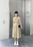 紫涵方領(lǐng)泡泡袖連衣裙女夏新款小眾蕾絲中長(zhǎng)裙高腰打攬七夕送女生 茶色 XS 曬單實(shí)拍圖
