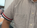 thombnail TB男裝白色短袖襯衫男女情侶裝設計潮牌紅白藍織帶五分半袖襯衣 白色 XL 3碼 曬單實(shí)拍圖