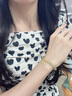 中國黃金（CHINA GOLD）竹節(jié)黃金手鏈女足金和田玉手串七夕情人節(jié)禮物送女友老婆生日實用 京速達-足金竹節(jié)夾圓珠手串-和田玉 曬單實拍圖