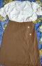 betu百图女装夏季法式翻领钉珠缎面衬衣女士单排扣纯色短袖衬衫女2203D03 杏色 XS 实拍图