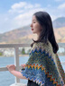 MELENDA KAMAR披肩外搭2025新款女民族風(fēng)青海新疆西藏云南旅游穿搭斗篷披風(fēng)外套 孔雀藍(lán) 寬度：110cm 長度：140cm 曬單實(shí)拍圖