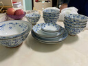 陶趣居 日本進(jìn)口小藍芽陶瓷米飯碗湯碗泡面碗復古碗日式家用餐具釉下彩 12件套裝【禮盒】 曬單實(shí)拍圖