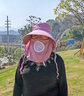 飛鷹城堡防曬帽子女夏季面罩遮臉太陽帽大檐百搭涼帽紫外線采茶帽騎車遮陽 飄帶香芋色-可拆卸 曬單實拍圖
