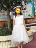 莫代爾女童夏裝連衣裙女孩背心公主裙禮服超洋氣兒童夏季蓬蓬紗無袖裙子 18蝦粉色背心【珍珠+發(fā)箍】 130碼適合120-130cm年齡7-8歲 曬單實(shí)拍圖