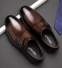 奧康皮鞋男正裝男士英倫孟克鞋復古搭扣時(shí)尚婚鞋低幫商務(wù)休閑鞋男 棕色 40 曬單實(shí)拍圖