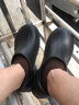 廚盾廚師鞋防滑鞋防水防油廚房鞋男純黑餐飲工作上班耐磨超輕柔軟舒適 升級款-寬頭+乳膠鞋墊 39 曬單實(shí)拍圖