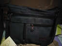 軒派 單肩包男士帆布包 韓版商務(wù)多功能ipad電腦包大容量多層次斜挎包 黑色 曬單實(shí)拍圖