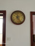 汉时客厅高档挂钟实木黄铜时钟创意挂表欧式大气挂墙壁钟石英钟表HW38 B款（松木+合金装饰边框） 实拍图