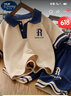 G.DUCKKIDS兒童夏裝男童短袖套裝2025新款中大童男孩POLO衫兩件套帥氣衣服潮 卡其色polo短袖套裝 150 建議身高145cm左右 曬單實(shí)拍圖