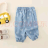 寶寶牛仔褲夏季薄款男童防蚊褲夏款兒童大pp褲夏天嬰兒褲子夏裝女 淺藍色 90 曬單實(shí)拍圖