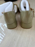 蹀愫（TIGRISSO）夏新款中跟漆皮方圓頭復古羅馬條帶包頭涼鞋女TA43109-54 灰綠色皺胎牛漆皮革 37 235mm 曬單實(shí)拍圖