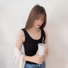棲紀 吊帶背心女春夏新款內(nèi)搭美背外穿無袖打底短款緊身上衣 黑色【u領(lǐng) 短款】 XL 建議(108-120斤) 曬單實拍圖