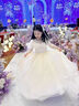 小咔衣濃女童禮服長(cháng)袖高端兒童生日蓬蓬紗小女孩主持人高端鋼琴演出服秋季 香檳色長(cháng)袖長(cháng)款+蝴蝶頭飾 130 曬單實(shí)拍圖