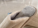 俞兆林男女居家厚底毛线绒保暖情侣棉拖鞋 A2057 米色 36-37  实拍图