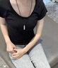 中國黃金（CHINA GOLD）和田玉吊墜男女款竹節項鏈玉石掛墜情人節實(shí)用生日禮物送女友媽媽 今/次日達*和田玉竹節項鏈【玉珠+黑繩】 曬單實(shí)拍圖