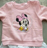迪士尼寶寶（Disney Baby）迪士尼童裝女童衛衣迪斯尼寶寶米妮上衣加絨肩開(kāi)T恤花邊衣擺 淺粉 3歲/身高100cm 曬單實(shí)拍圖