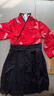 珮纓 兒童印花漢服古裝禮服舞臺服演出服 紅色 110cm 曬單實(shí)拍圖