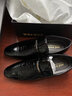 老爺車(chē)（WECKER）高檔鱷魚(yú)紋男皮鞋真皮加絨韓版英倫男鞋亮面皮正裝鞋尖頭新郎婚鞋 2112黑色[平跟單里款] 43 曬單實(shí)拍圖