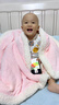 EVEBABY嬰兒毛毯冬季加厚寶寶蓋毯珊瑚絨幼兒園被新生兒童毯子秋冬季 粉色 羊羔絨珊瑚絨雙層加厚 120*100cm 曬單實(shí)拍圖