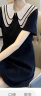 KANJ 高档娃娃领连衣裙夏季短袖2022新款小个子女士减龄时尚裙子显瘦遮肉女装 黑色001 XL【建议115-125斤】 实拍图