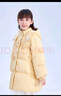 笛莎童裝女童中長款羽絨服2024冬季新款國風款立體盤扣時尚連帽厚外套 奶油黃 160 曬單實拍圖