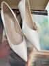 巧丂法式高跟鞋女細跟旗袍秀禾鞋簡(jiǎn)約新娘鞋白色伴娘鞋女婚鞋 米杏 6.5cm 36 標準碼 曬單實(shí)拍圖
