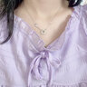 ZXZOV925銀蝶戀花和田玉項鏈女簡約平安扣吊墜時尚飾品送女友生日禮物 蝶戀花項鏈+玫瑰禮盒 曬單實拍圖