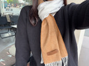 瑪麗亞·古琦（MARJA KURKI）山羊絨圍巾女冬款 漸變色保暖披肩 簡約圍脖女禮盒裝 往昔時光 灰米色 曬單實拍圖