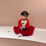 幼歌（YOUGE）女寶寶甜美蓬蓬網(wǎng)紗蛋糕裙小女孩輕盈蓬松彈力蛋糕裙潮 紅色 80 cm 曬單實(shí)拍圖