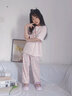 蕉內（Bananain）棉棉520H兒童睡衣A類(lèi)男女童吸汗速干透氣中袖長(cháng)褲親膚家居服套裝 【純色中袖】鳶粉-躺躺豬 130 曬單實(shí)拍圖
