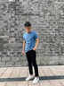 軒萊雅 牛仔褲男士春夏新款韓版修身顯瘦寬松黑白哈倫小腳休閑長(zhǎng)褲子男 黑色 30 曬單實(shí)拍圖