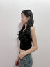 槿城辣妹吊帶背心女帶胸墊美背性感露背修身內(nèi)搭打底外穿短款上衣2061 黑色 均碼【建議·75-130斤】 曬單實(shí)拍圖