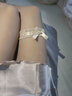 BJYL項鏈女貓系女友白色蕾絲蝴蝶結小鈴鐺choker鎖骨鏈配飾頸帶項圈女 白色 曬單實(shí)拍圖