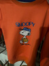 史努比（SNOOPY）兒童男女童秋冬套裝衣服加絨兩件套寶寶保暖衛(wèi)衣百搭洋氣童裝 加絨橙色衛(wèi)衣-黑褲-z1 120 曬單實拍圖