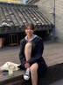 羅蒙（ROMON）oversize小西裝外套女高級感港風(fēng)2025春秋新款寬松休閑廓形西服 黑色 L -115-128斤 曬單實(shí)拍圖