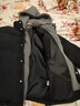 爵少    假兩件棉衣服男潮棉服冬季加厚新款2022潮牌潮流寬松百搭港風(fēng)休閑慵懶風(fēng)棉衣面包服外套 WT09 黑色 M 曬單實(shí)拍圖