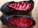 大帝馬車(chē) 夏季透氣套腳洞洞鞋網(wǎng)面男情侶女包頭透氣男鞋涼鞋沙灘涼拖鞋男ZL-555 情侶黑紅色 36 曬單實(shí)拍圖