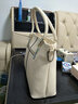 老人頭手提包包女包2025新款大容量牛皮單肩斜跨包時(shí)尚百搭女士托特包 958J120L1D米白色 曬單實(shí)拍圖