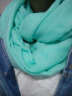 北诺 围巾女秋冬季长款纯色棉麻女士围巾披肩两用礼物 湖蓝 实拍图
