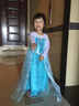 依百購 冰雪奇緣艾莎女禮服裙愛(ài)莎安娜公主連衣裙長(cháng)袖網(wǎng)紗萬(wàn)圣節兒童節表演裙子 半亮片藍色裙 110碼 曬單實(shí)拍圖