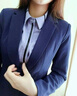 桑影職業(yè)裝女裝套裝時(shí)尚修身女士西服工裝正裝面試工作服小西裝外套女 藍色外套單件 L(建議103-112斤) 曬單實(shí)拍圖