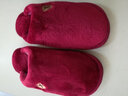 漂步防水棉拖鞋男女冬羽絨布情侶家居鞋包跟保暖棉拖防滑厚底加絨拖鞋 酒紅色 40-41 建議38-39碼穿 曬單實(shí)拍圖