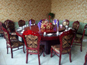 匯璟木業(yè) 中式酒店電動(dòng)餐桌 自動(dòng)旋轉大圓桌 仿古酒店家具20人火鍋桌 皮面三朵花餐椅一把（不單賣(mài)） 曬單實(shí)拍圖