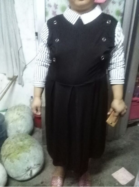 品匯菲大碼女裝套裝裙2026春夏新款襯衣加肥微胖mm顯瘦中長(cháng)款襯衫兩件套 黑色0037 4XL 建儀160-180斤 曬單實(shí)拍圖