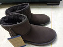 DELIUGG羊皮毛一體雪地靴女羊毛短筒女鞋平底厚絨鞋秋冬經(jīng)典保暖防滑 咖色 37 曬單實(shí)拍圖