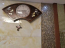 屯奇居（TQJ） 新中式木头客厅挂钟中国风扇形贝壳石英钟表欧式时钟卧室静音挂表 B款大号(82*60cm) 实拍图