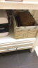 ken's 美式田园草编带盖储物盒 创意桌面杂物 化妆品收纳盒  家用收纳盒 新款咖啡色 24*14*13cm 实拍图